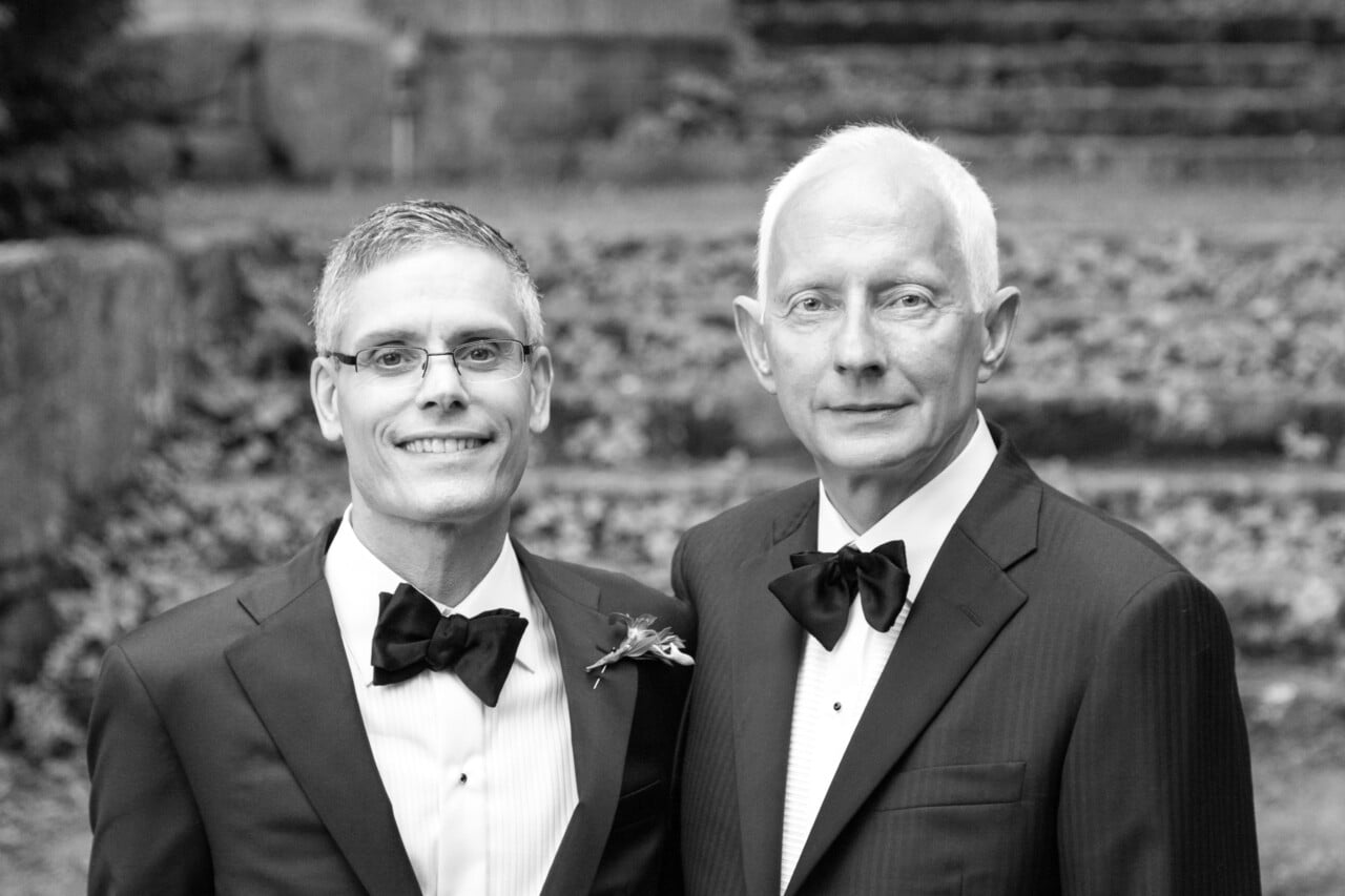 Grooms on wedding day - Camden, Maine Amphitheatre