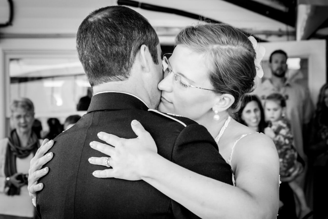 Bride and groom dancing - Wedding reception - Lincolnville, Maine